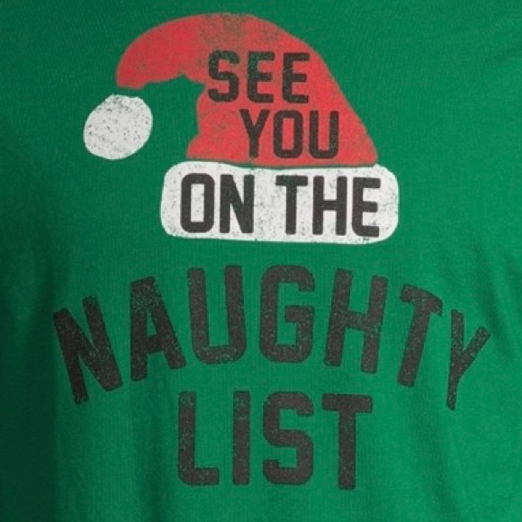 NEW Holiday Time Men’s Naughty List Christmas Graphic T-Shirt size M - Picture 7 of 7
